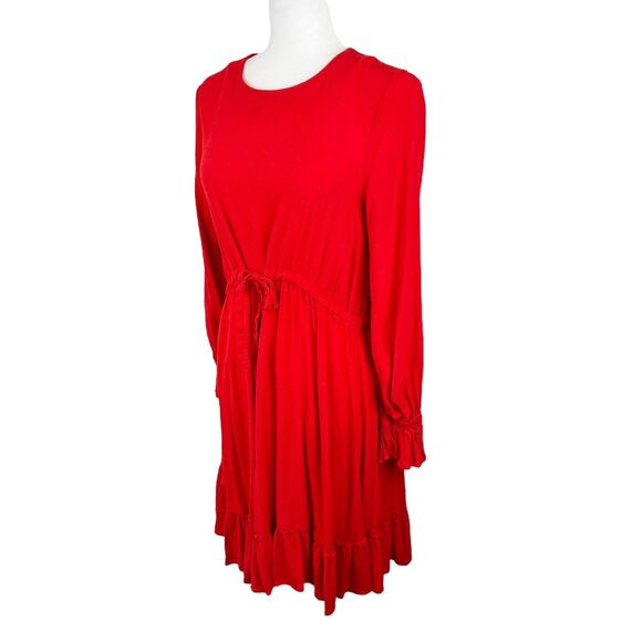& Other Stories Paris Atelier Dress Women 8 Red Polka Dot Long Sleeve Casual - Picture 2 of 13
